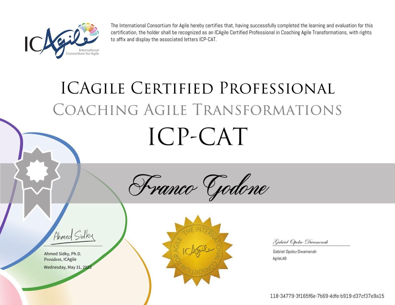 ICAgile Certified Professional Coaching Agile Transformations (ICP-CAT)