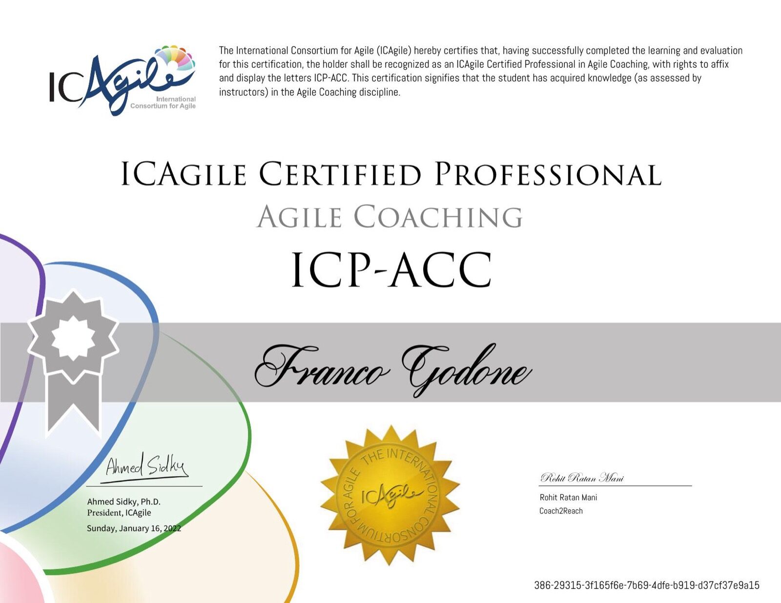 ICAgile Certified Professional Agile Coaching (ICP-ACC)