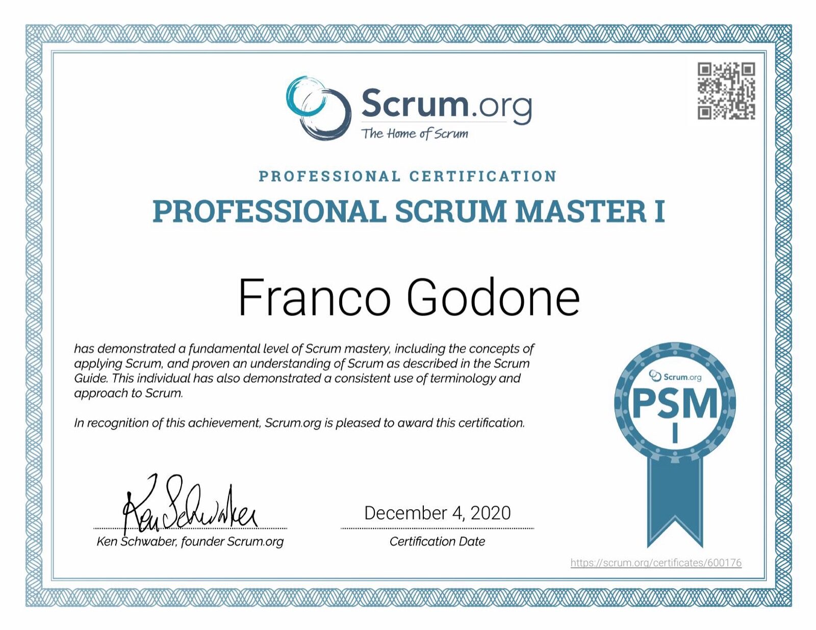 Professional Scrum Master I (PSM I)