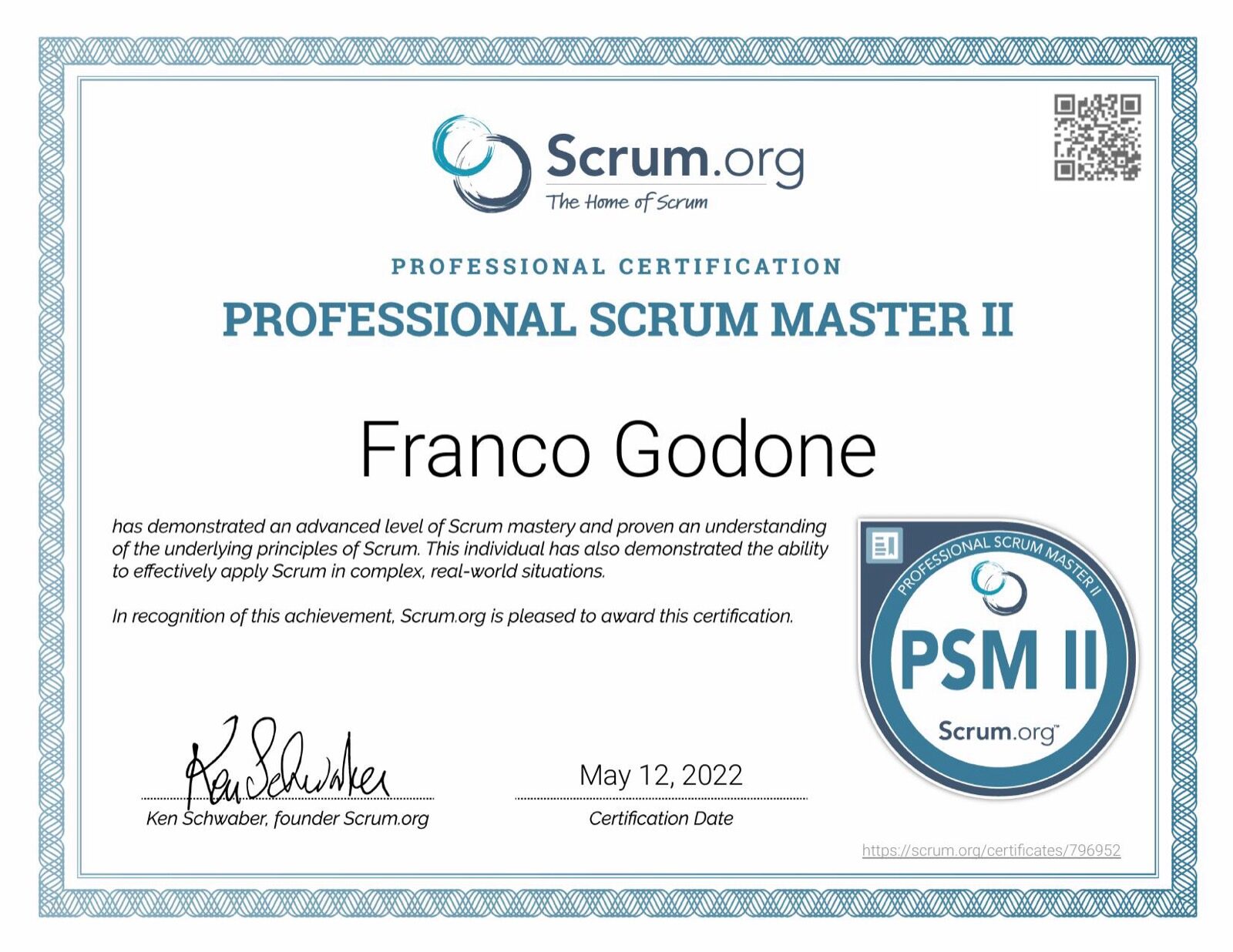 Professional Scrum Master II (PSM II)
